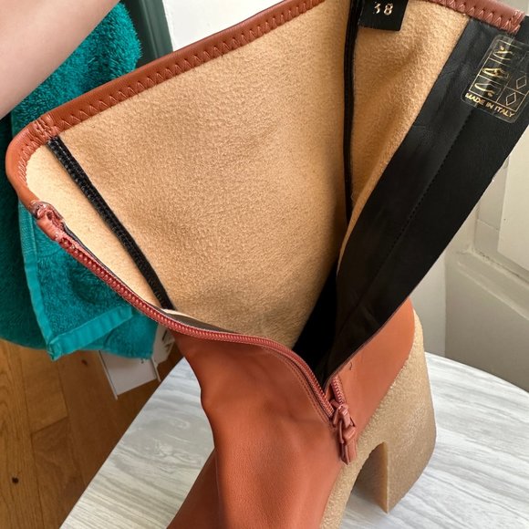 Stella McCartney Skyla Chunky Platform Ankle Boots PRALINE sz 38 - Picture 11 of 13